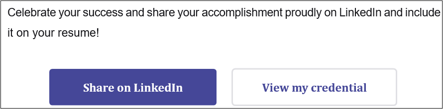 Screenshot of Accredible's "View my credential" link.