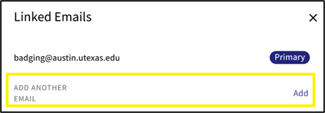Screenshot of Accredible's Linked Emails Page